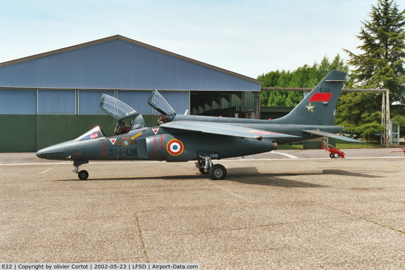 E22, Dassault-Dornier Alpha Jet E C/N E22, used then by the school squadron 314, based in Tours.