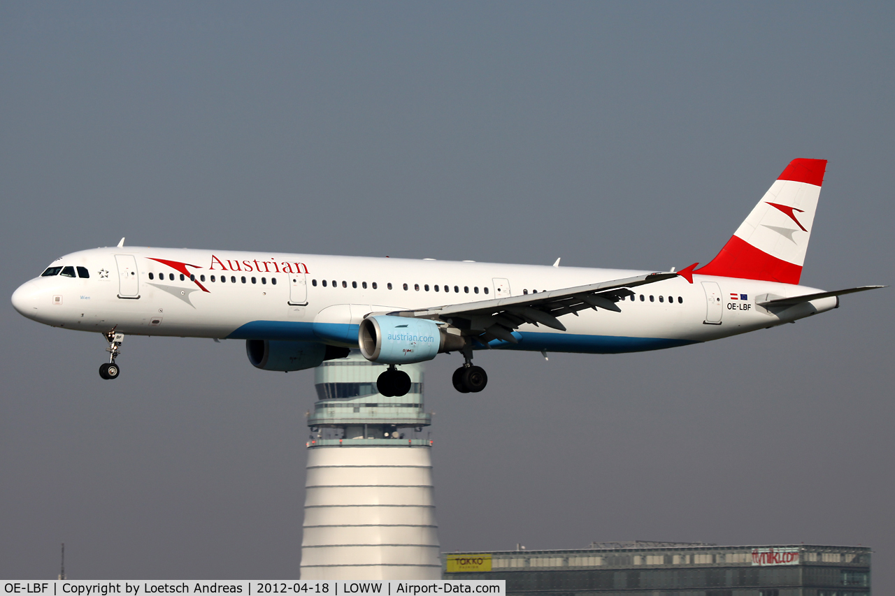 OE-LBF, 2001 Airbus A321-211 C/N 1458, OS308 Copenhagen to Vienna, named 