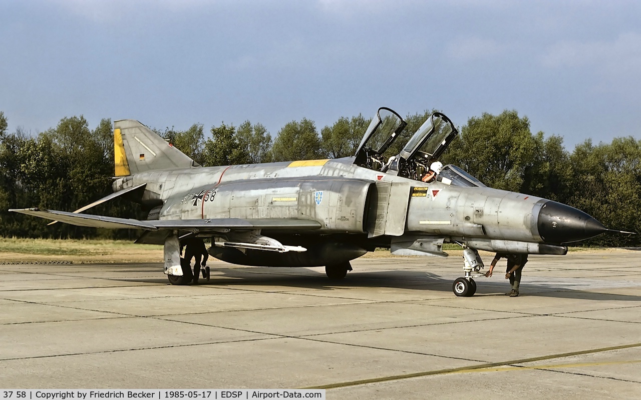 37 58, 1972 McDonnell Douglas F-4F Phantom II C/N 4490, last chance inspection at Fliegerhorst Pferdsfeld