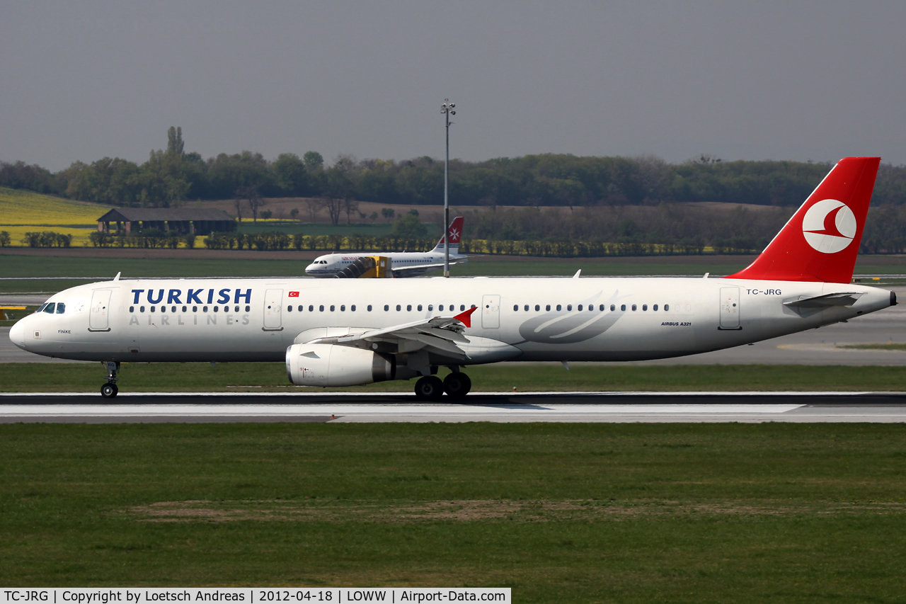TC-JRG, 2007 Airbus A321-231 C/N 3283, TK1884 Vienna Schwechat (VIE) to Istanbul Ataturk (IST)