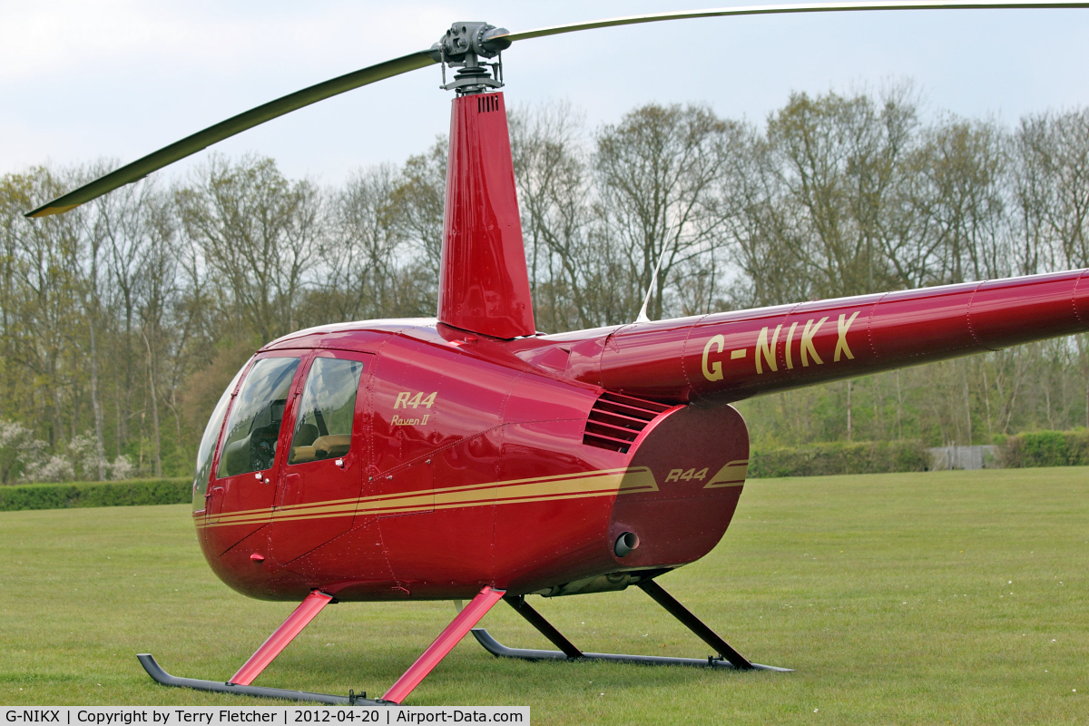 G-NIKX, 2008 Robinson R44 Raven II C/N 12306, at Old Warden