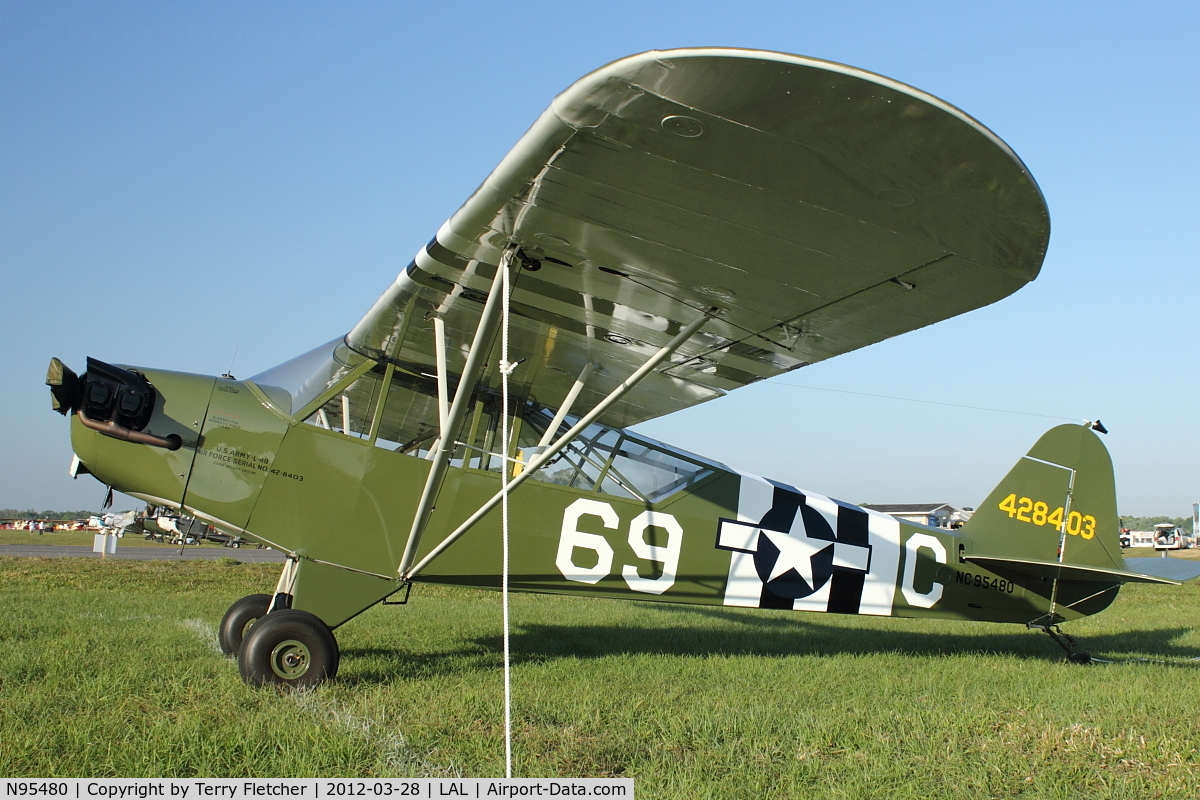 N95480, 1942 Piper J3C-65 Cub C/N 8403, At 2012 Sun N Fun