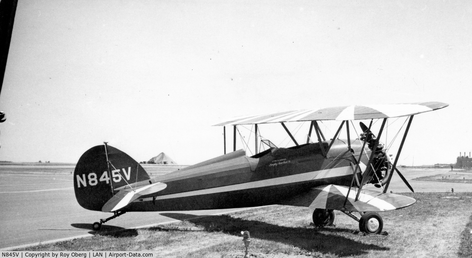 N845V, 1930 Waco CTO C/N 3225, This aircraft was owned by Art Davis.  Purchased by Roy Oberg and Les Steen and then sold to Sam Burgess. This pic was taken after Sam Burgess bought it. You can see see his name on the cockpit. 