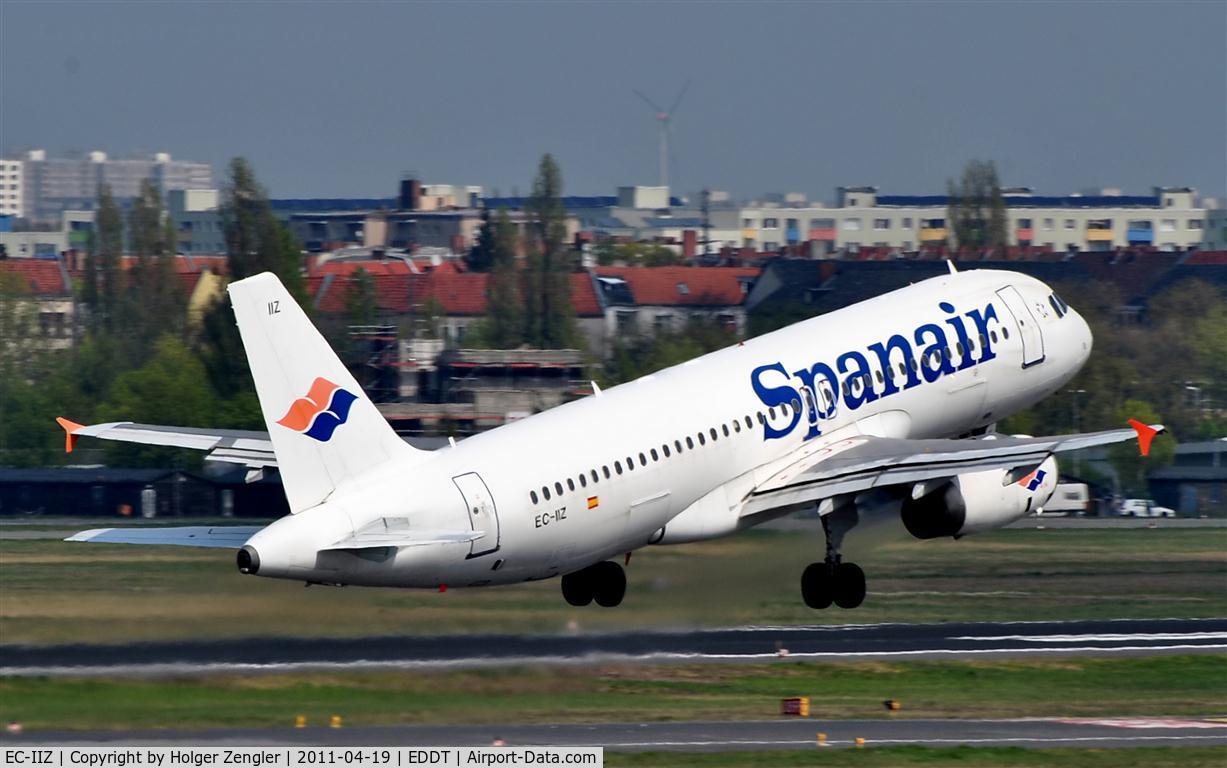 EC-IIZ, 2002 Airbus A320-232 C/N 1862, Leaving TXL on rwy 08R with destination Madrid.