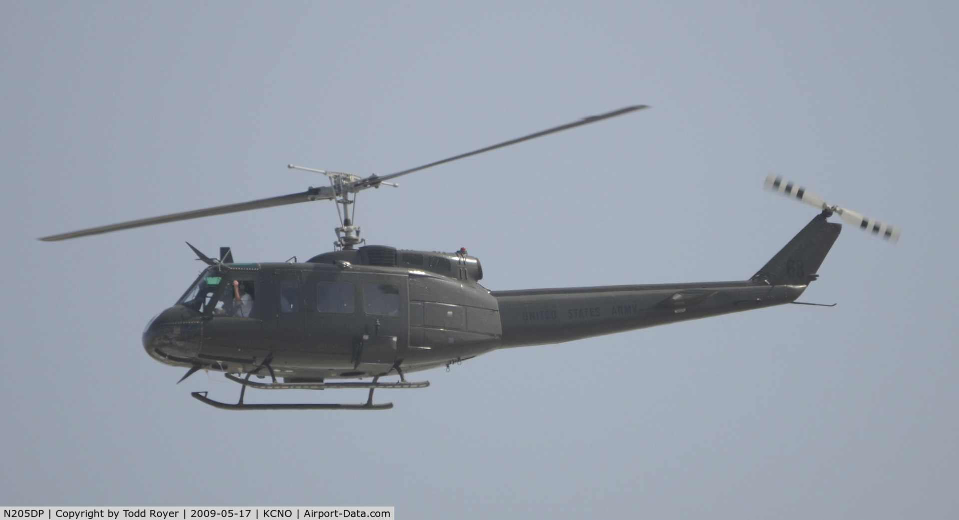 N205DP, 1968 Bell UH-1H Iroquois C/N 10715 (68-16056), Landing at Chino
