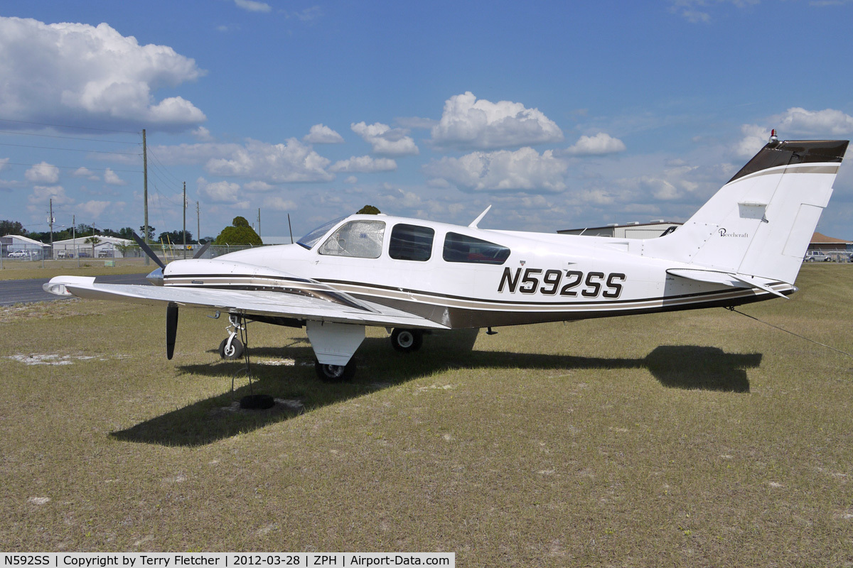N592SS, 1981 Beech B-55 C/N TC-2375, At Zephyrhills Municipal Airport, Florida
