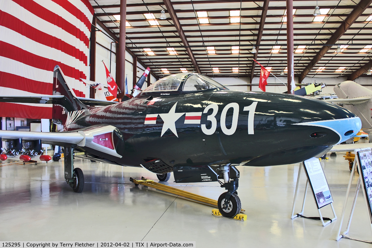 125295, Grumman F9F-5 Panther C/N Not found 125295, At Valiant Air Command Air Museum, Space Center Executive Airport (North East Side), Titusville, Florida
