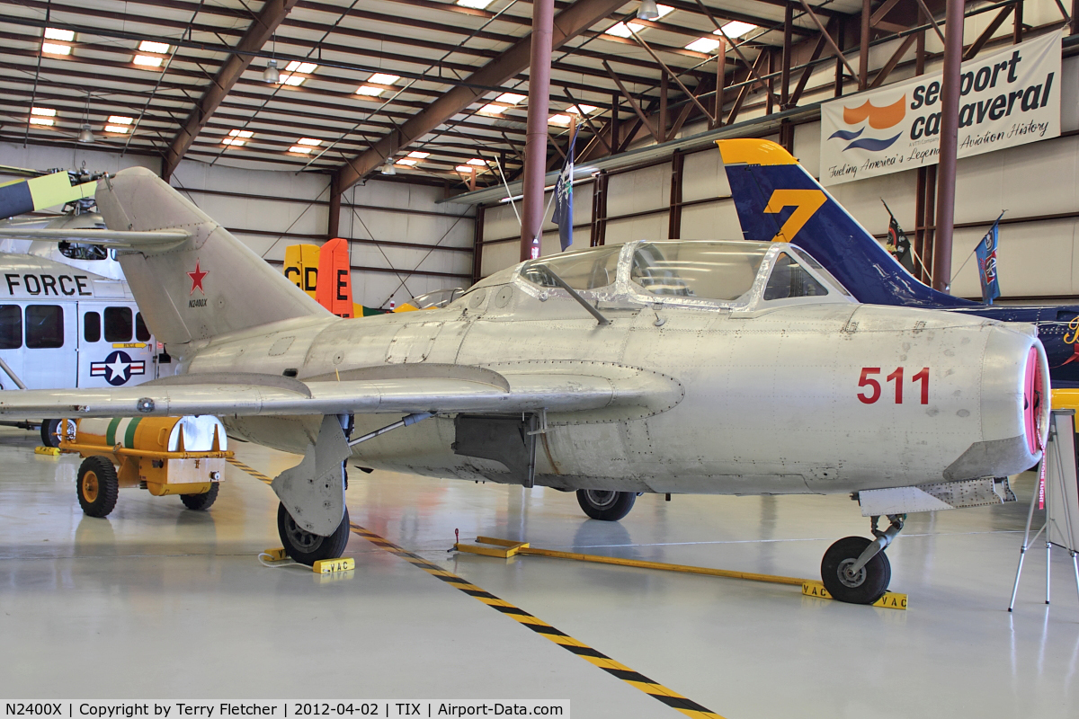 N2400X, 1953 PZL-Mielec SBLim-2 (MiG-15UTI) C/N 1A06027, At Valiant Air Command Air Museum, Space Coast Regional  Airport (North East Side), Titusville, Florida