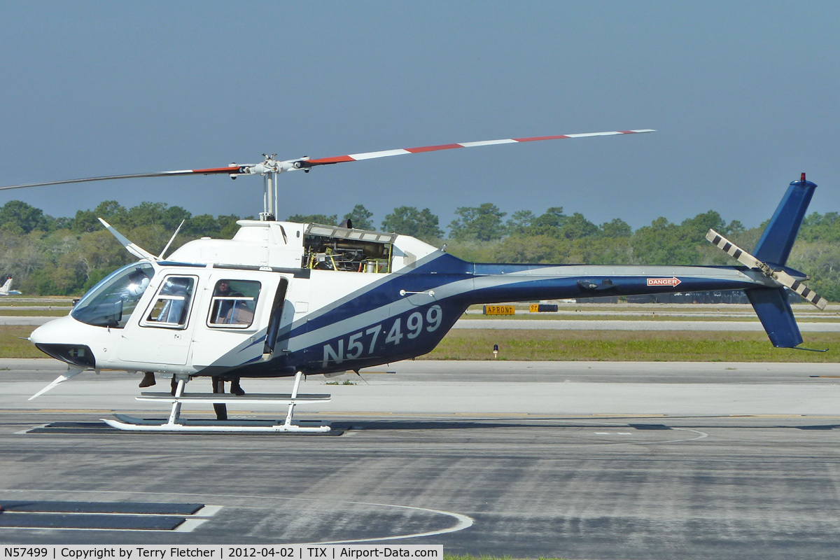 N57499, 1980 Bell 206B C/N 3086, At Space Coast Regional Airport , Florida