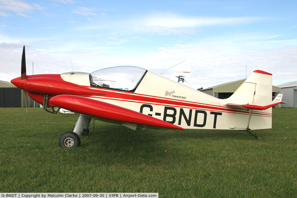 G-BNDT, 1987 Brugger MB-2 Colibri C/N PFA 043-10981, Brugger MB2 Colibri, Fishburn Airfield, September 2007.