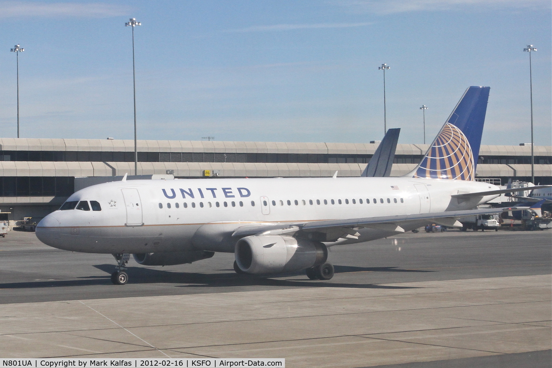 N801UA, 1997 Airbus A319-131 C/N 686, United Airlines Airbus A319-131, UAL742 off of gate 75 KSFO for a flight up to Seattle/KSEA>