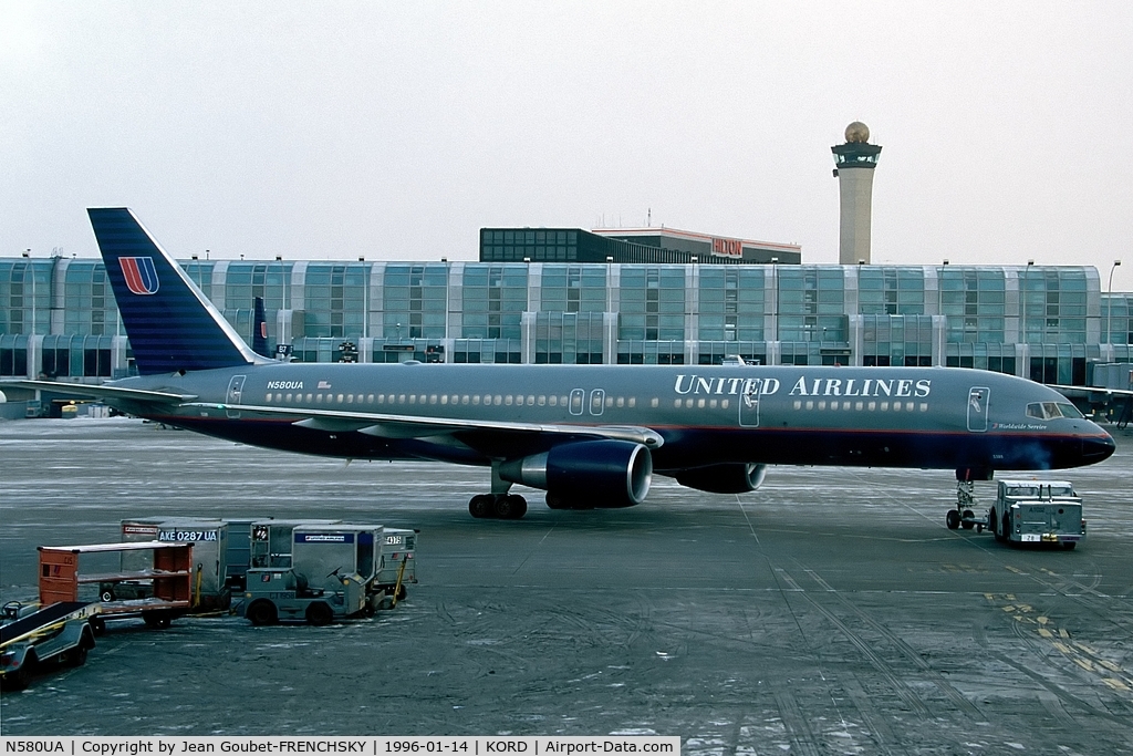 N580UA, 1993 Boeing 757-222 C/N 26698, departure to MIA