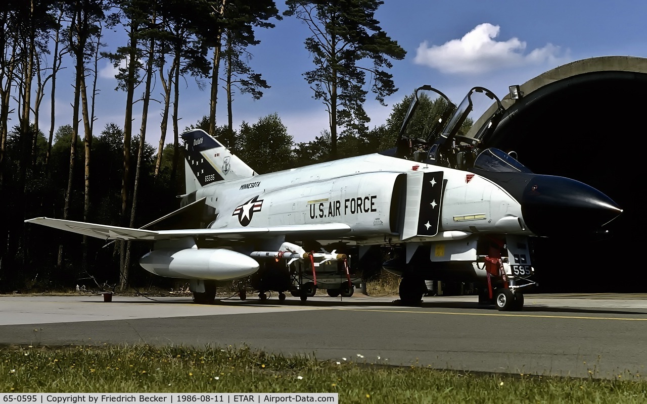 65-0595, 1965 McDonnell F-4D Phantom II C/N 1510, zulu alert at Ramstein AB