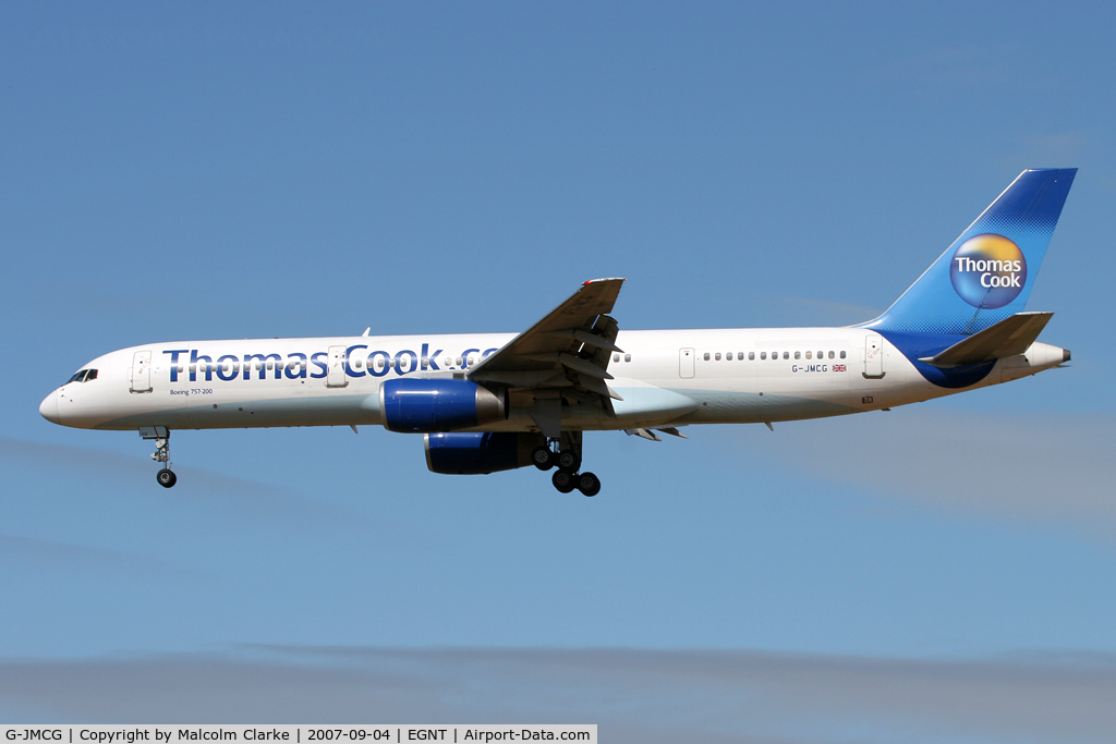 G-JMCG, 1995 Boeing 757-2G5 C/N 26278, Boeing 757-2G5 on finals to 25 at Newcastle Airport, September 2007.