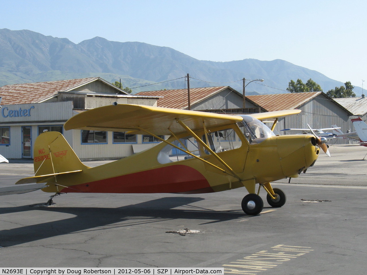 N2693E, 1946 Champion 7CCM C/N 7AC-6273, 1946 Aeronca 7CCM CHAMPION conversion from 7AC, Continental C90 90 Hp, the 7CCM was first produced in 1948 with larger tail fin, C90, 19 vice 13 gallons, etc. South Dakota visitor.