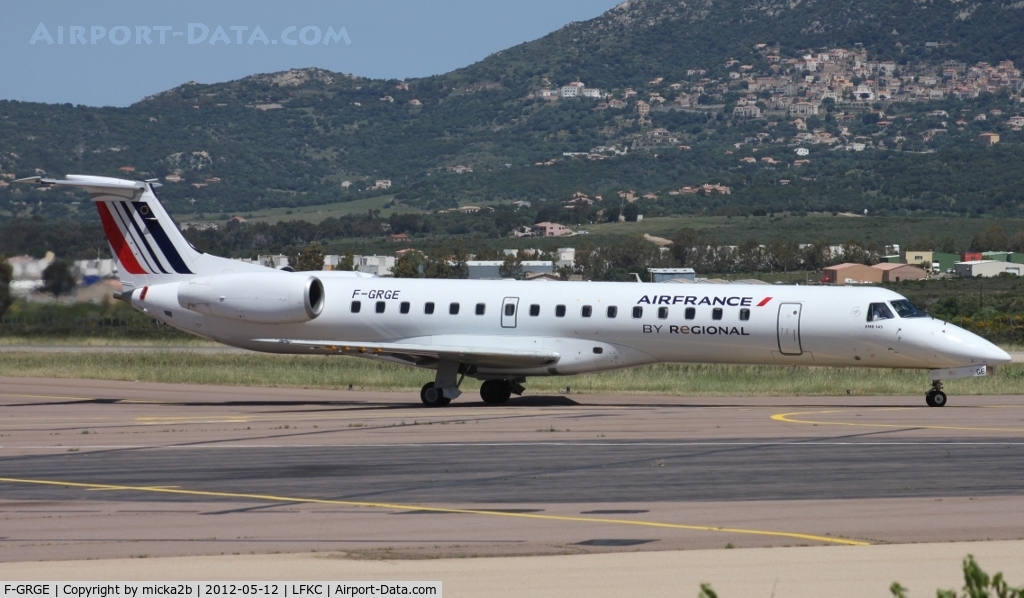 F-GRGE, 1998 Embraer EMB-145EU (ERJ-145EU) C/N 145047, taxiing for take off at 36 for Toulouse-Blagnac
