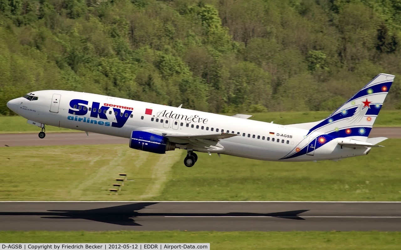 D-AGSB, 2000 Boeing 737-883 C/N 30194, departure via Zweibrücken three whiskey departure route to Antalya