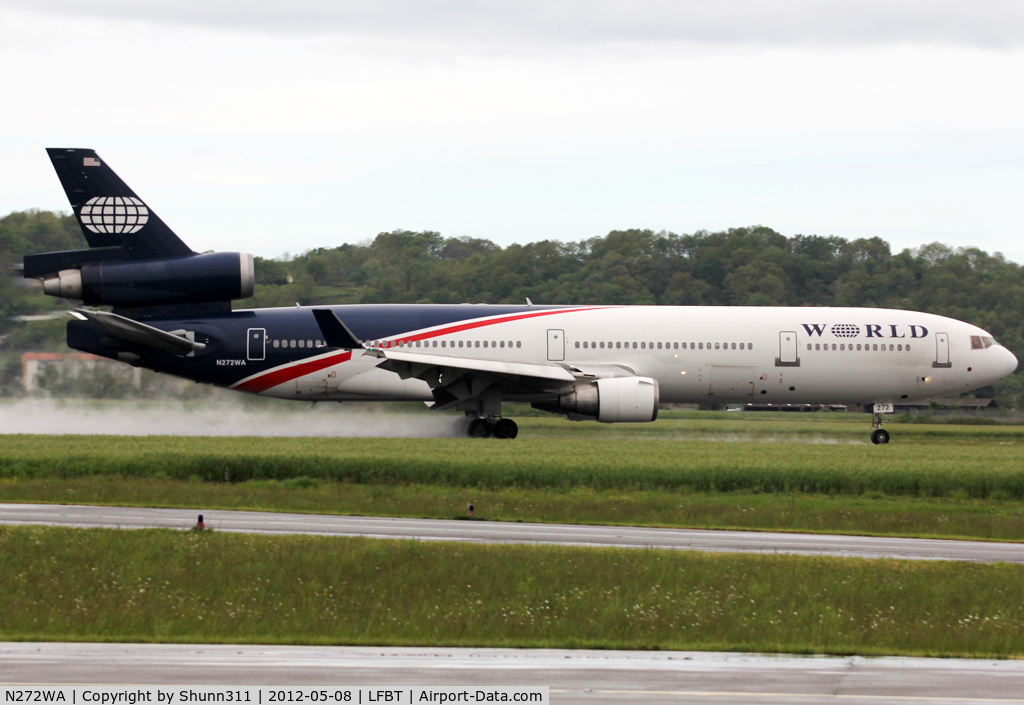 N272WA, 1992 McDonnell Douglas MD-11 C/N 48437, Taking off from rwy 02 to Baltimore...
