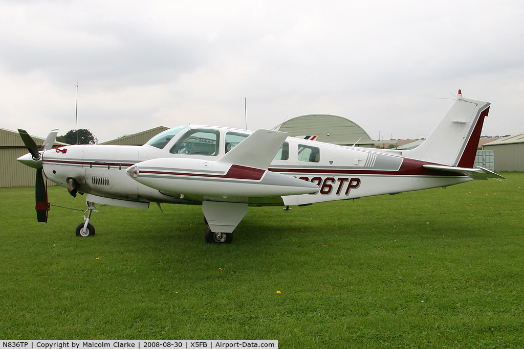 N836TP, 1984 Beech A36 Bonanza 36 C/N E=2124, Beech A36, Fishburn Airfield, August 2008.