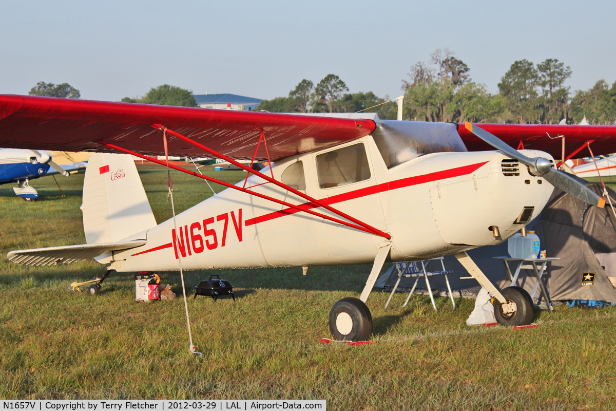 N1657V, 1947 Cessna 140 C/N 13829, At 2012 Sun N Fun