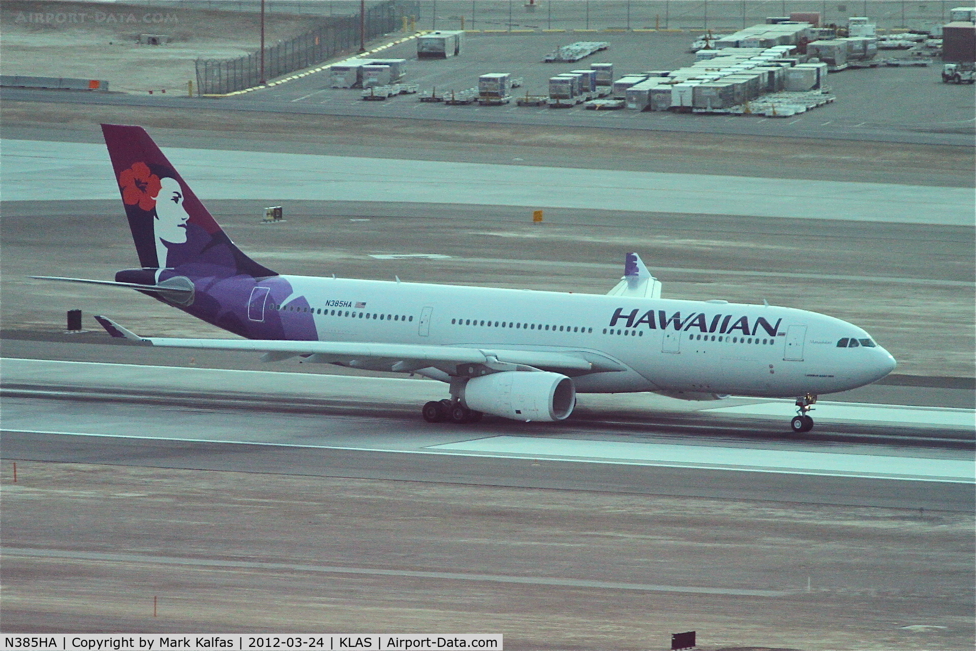 N385HA, 2012 Airbus A330-243 C/N 1295, Hawaiian Airlines Airbus Airbus A330-243, departing RWY 19L KLAS.