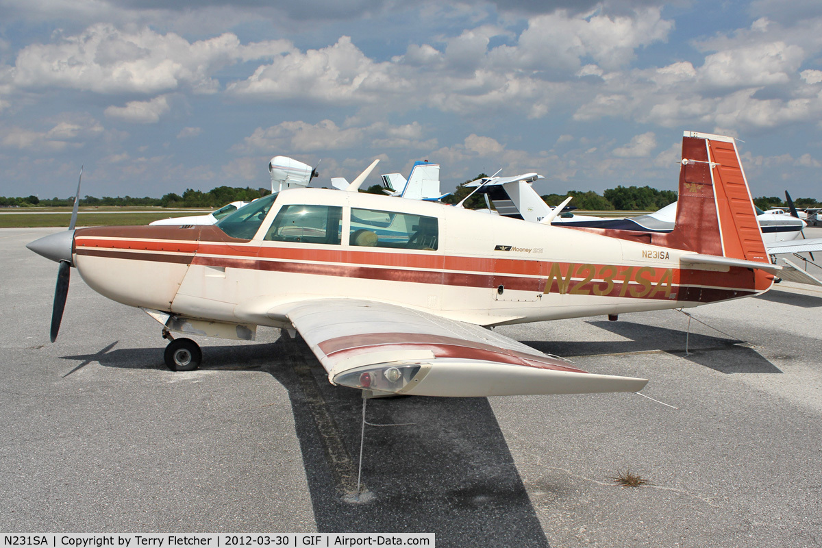 N231SA, 1979 Mooney M20K C/N 25-0197, At Gilbert Airport ,Winter Haven , Florida