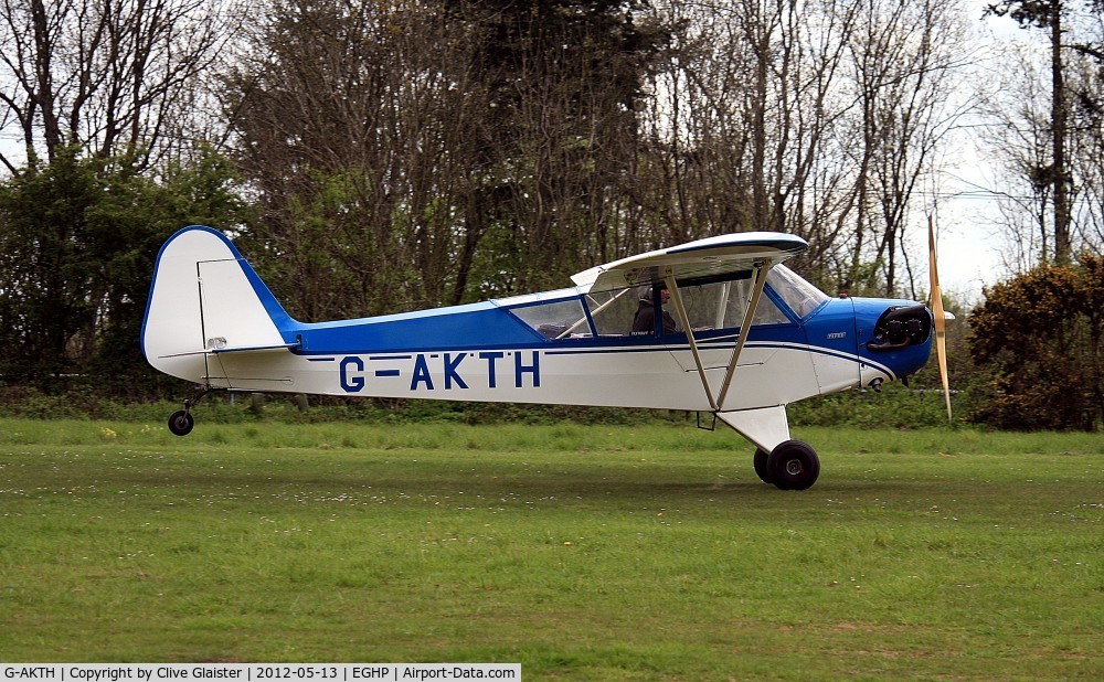 G-AKTH, 1945 Piper L-4J Grasshopper (J3C-65D) C/N 13047, Ex: 45-4471 > PH-UCR > OO-AGL > G-AKTH