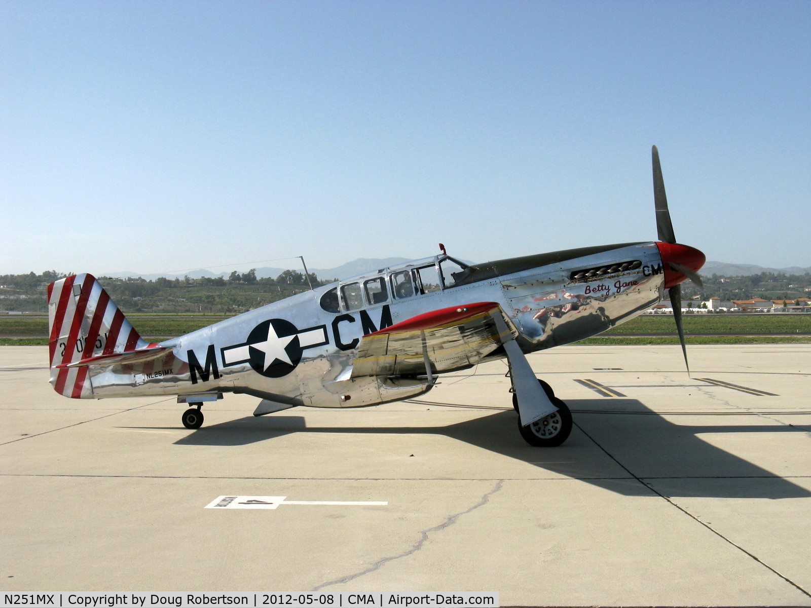 N251MX, 1943 North American P-51C-10 Mustang C/N 103-22730, 1943 North American TP-51C-10 MUSTANG 'Betty Jane', Packard Liberty/RR V-1650-3 1,380 Hp, mod. for tandem dual control, World's SOLE REMAINING EXAMPLE of just five TP-51Cs built. Engine shutdown