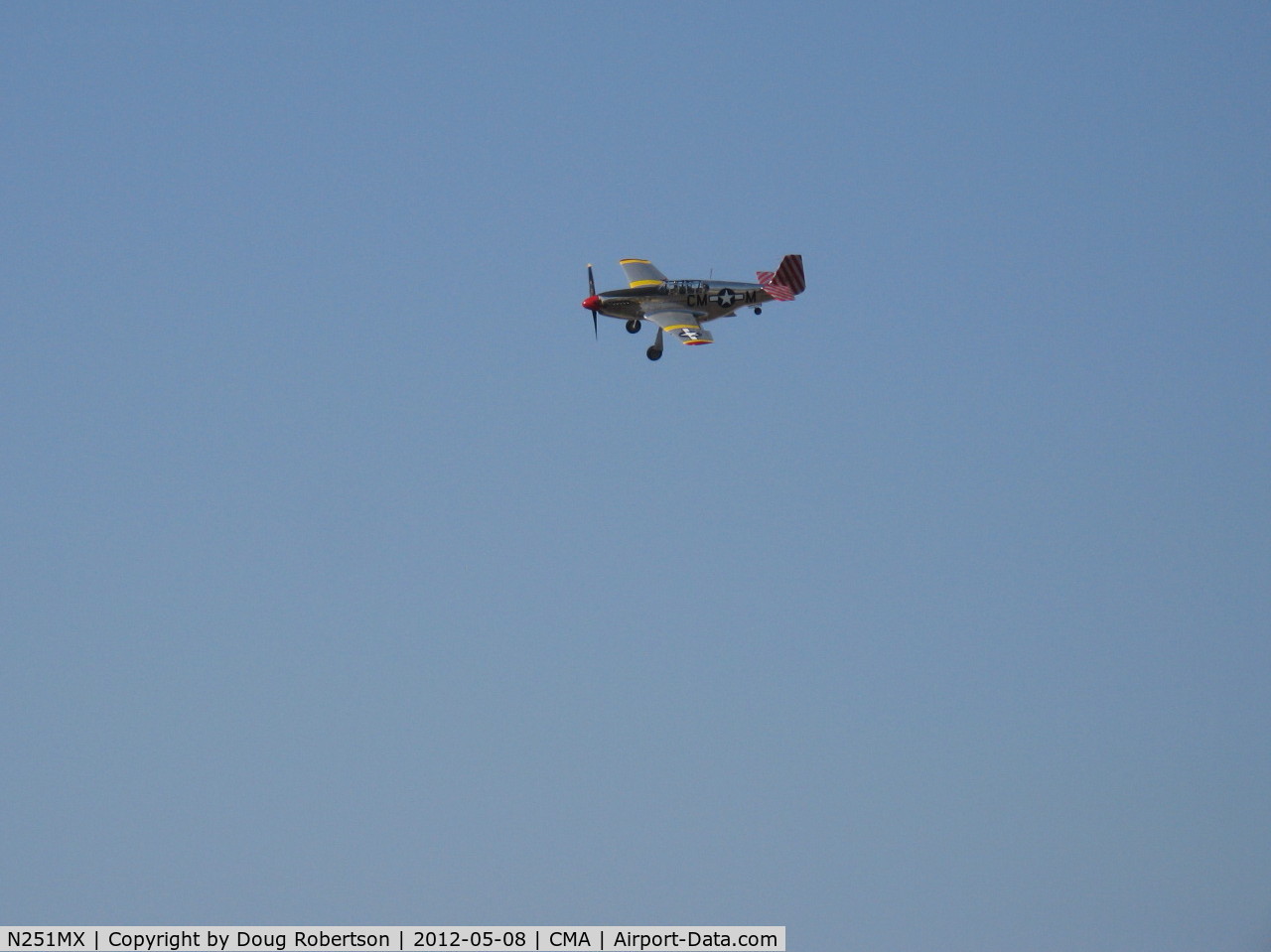 N251MX, 1943 North American P-51C-10 Mustang C/N 103-22730, 1943 North American TP-51C-10 MUSTANG 'Betty Jane', Packard Liberty/RR V-1650 1,380 Hp, mod. for tandem dual control, Collings Foundation asset, gear extended turning from base to final for Rwy 26