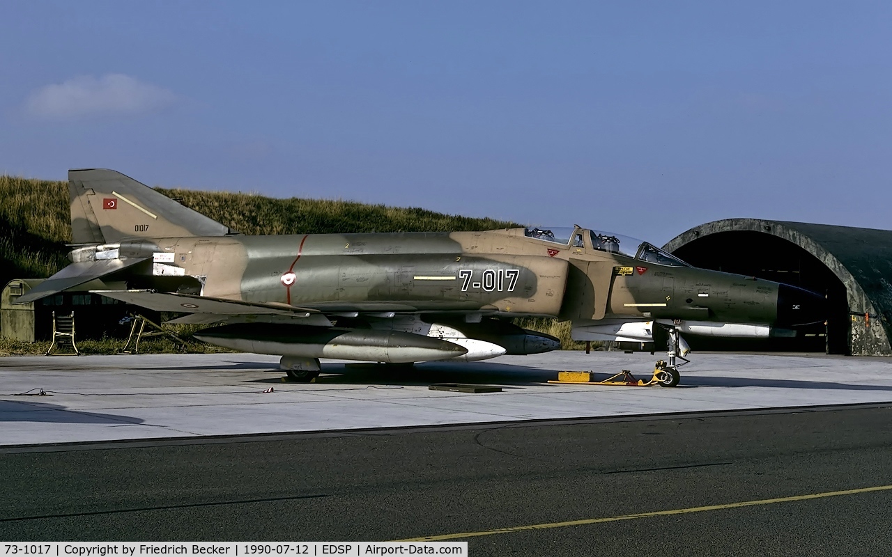 73-1017, McDonnell Douglas F-4E Phantom II C/N 4528, transient at Fliegerhorst Pferdsfeld