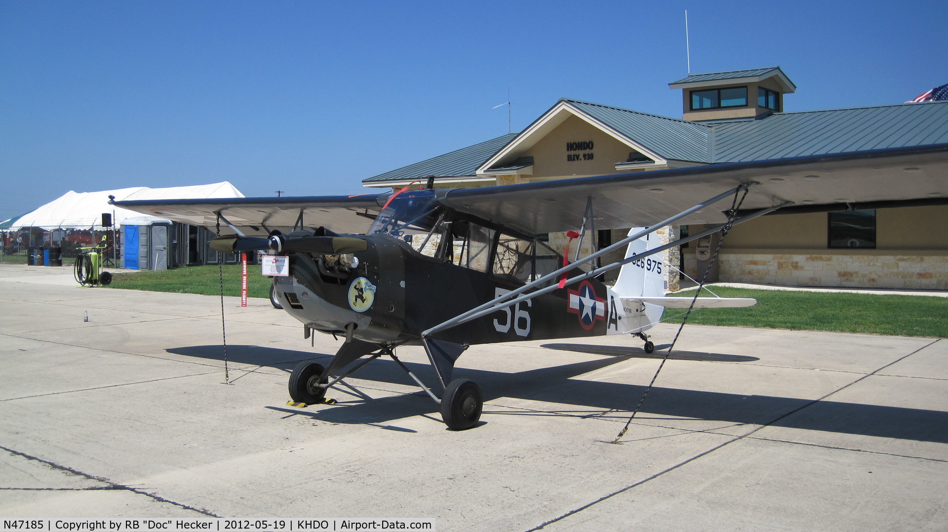 N47185, 1943 Aeronca 0-58B Grasshopper C/N 058B-11123, USAAF SN 43-26975  C-85-12 / O-200 conversion.  Nicknamed 