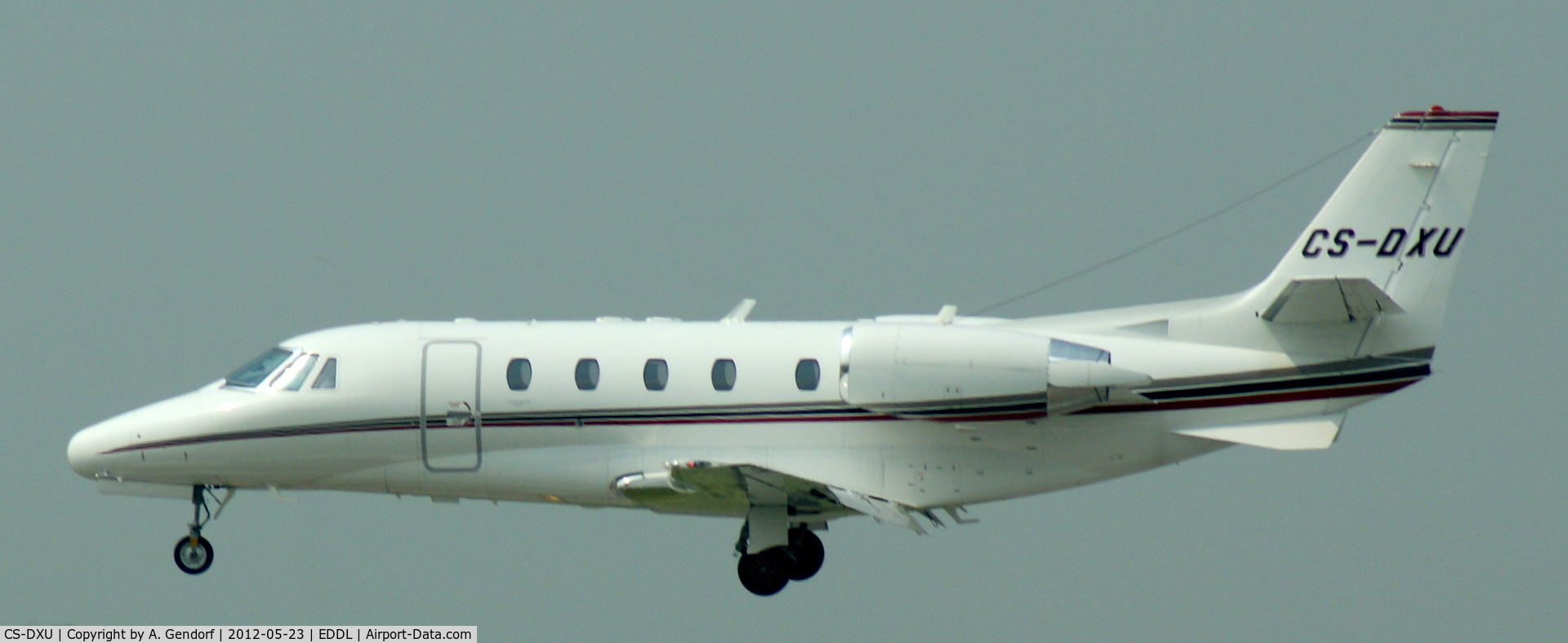 CS-DXU, 2008 Cessna 560 Citation Excel C/N 560-5775, Net Jets Europe (untitled), is seen here on short finals at Düsseldorf Int´l (EDDL)