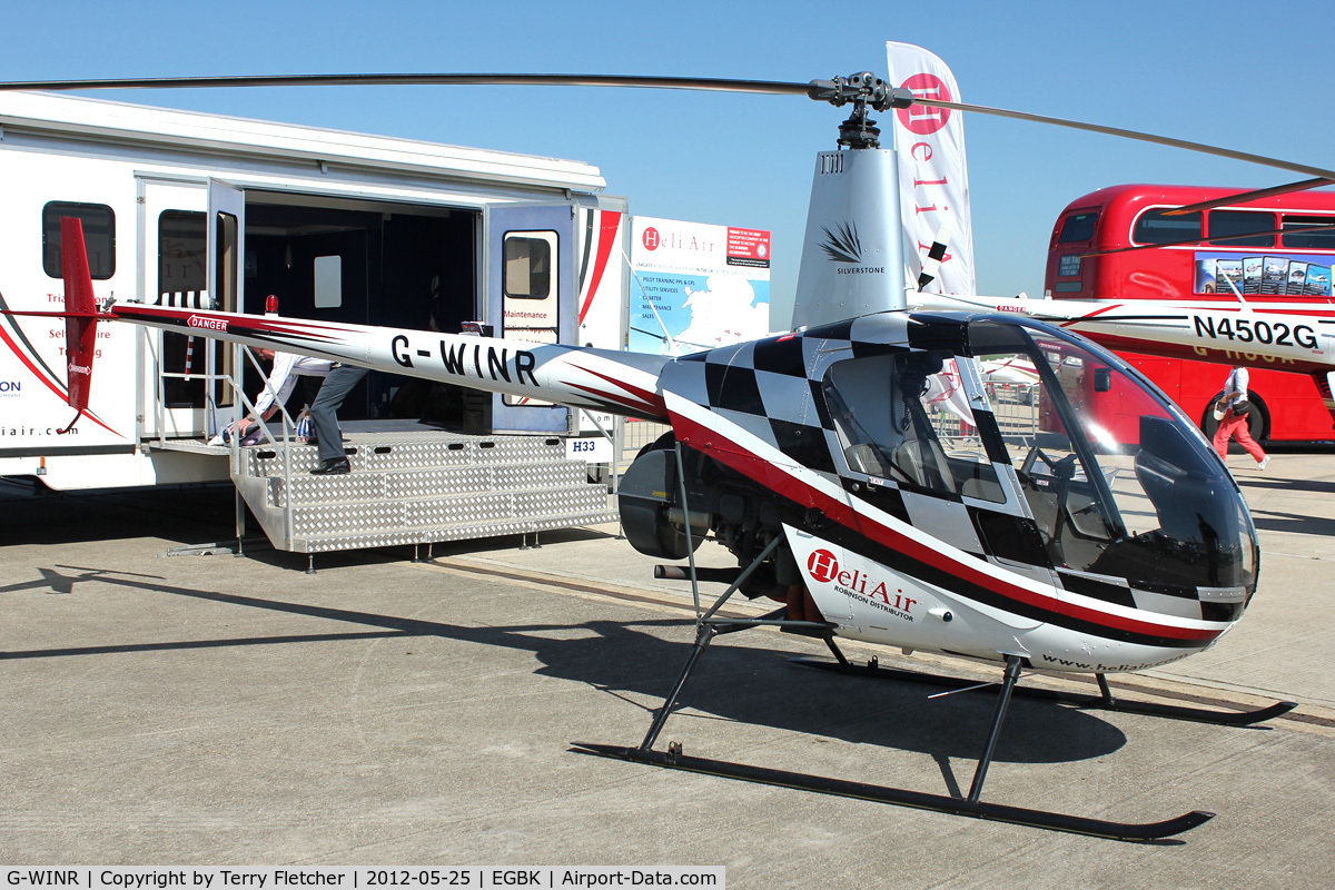 G-WINR, 1991 Robinson R22 Beta C/N 1709, Exhibited in the Static Park at 2012 AeroExpo at Sywell