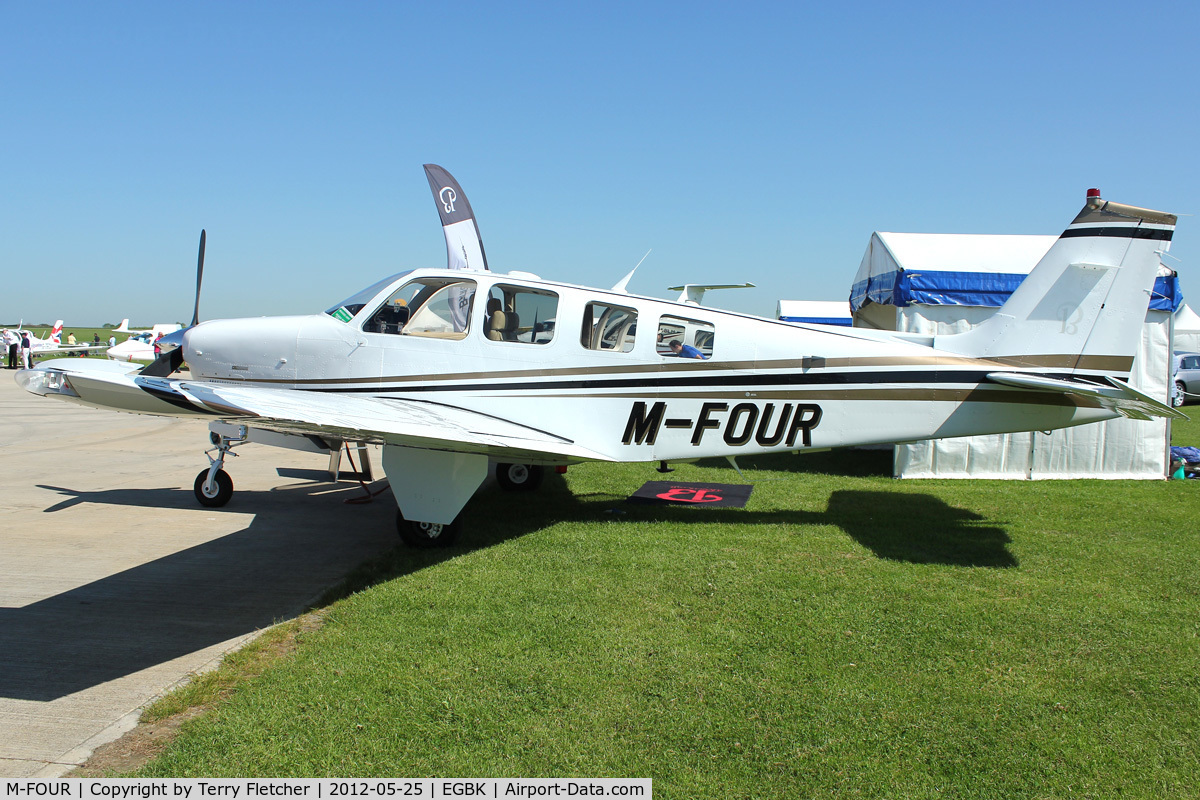 M-FOUR, 2008 Hawker Beechcraft G36 Bonanza C/N E-3849, Exhibited in the Static Park at 2012 AeroExpo at Sywell