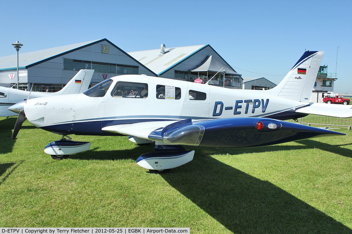 D-ETPV, 2010 Piper PA-28-181 Archer III C/N 2843681, Exhibited in the static display at 2012 AeroExpo at Sywell