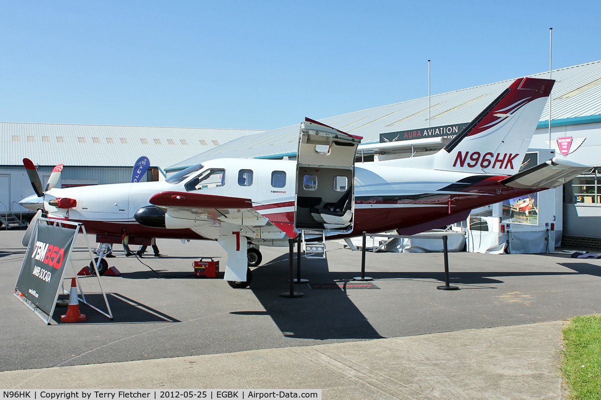 N96HK, Socata TBM-700 C/N 512, Exhibited in the static display at 2012 AeroExpo at Sywell
