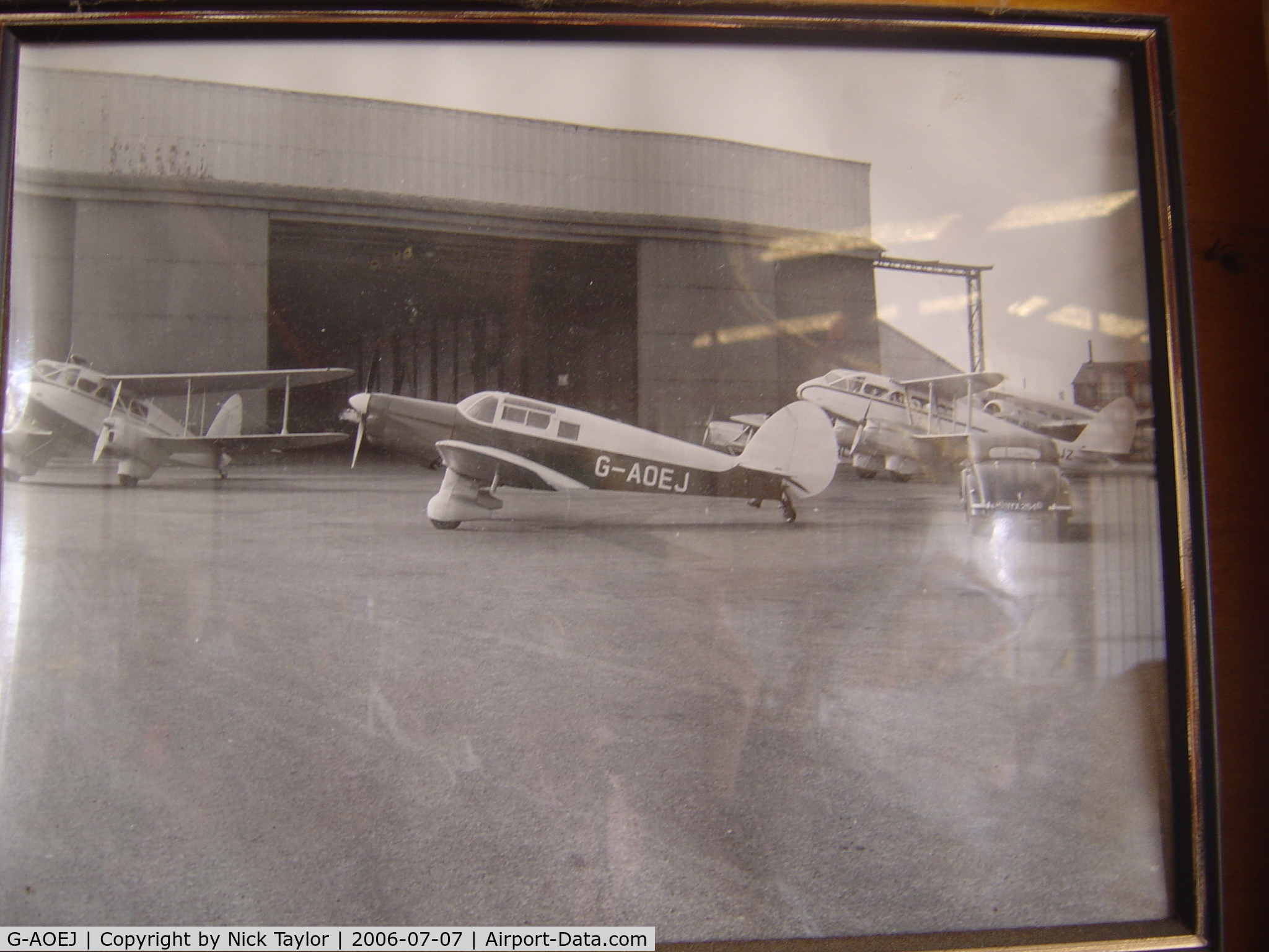 G-AOEJ, F Hills And Sons Ltd Proctor 3 C/N H268, Photo found on the hangar wall. Unknown location/date. Destroyed in fatal take off accident at EGDL 3/19/63.