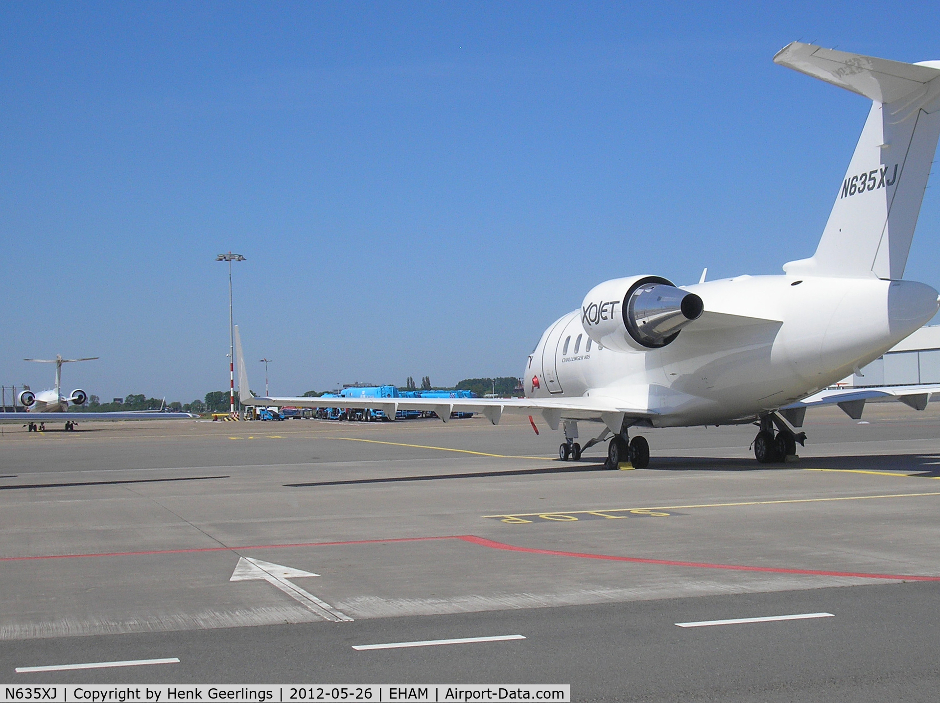 N635XJ, 2009 Bombardier Challenger 605 (CL-600-2B16) C/N 5835, CL-600 at KLM Jet Center at Schiphol - East