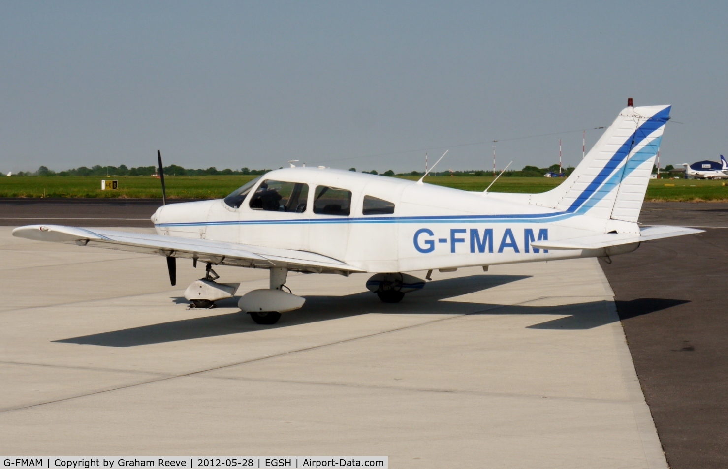 G-FMAM, 1973 Piper PA-28-151 Cherokee Warrior C/N 28-7415056, Parked at Norwich.