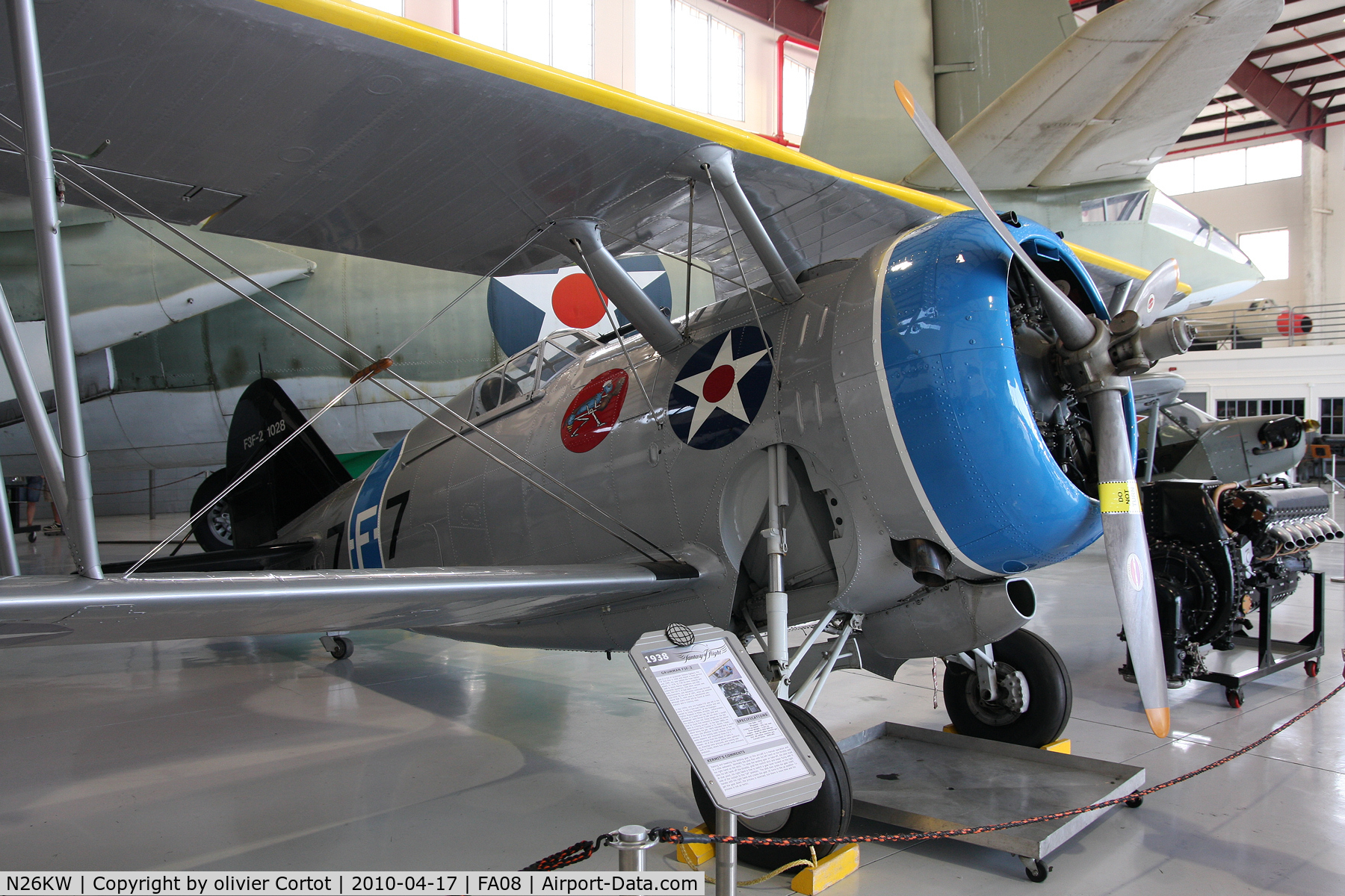 N26KW, 1938 Grumman F3F-2 C/N 1028, fantasy of flight museum