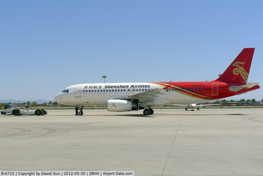 B-6722, 2010 Airbus A320-232 C/N 4531, @ Hohhot