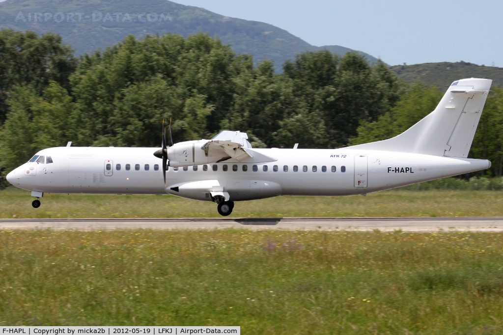 F-HAPL, 2000 ATR 72-212A C/N 654, Landing in 20 from La Rochelle. Ex Air Corsica