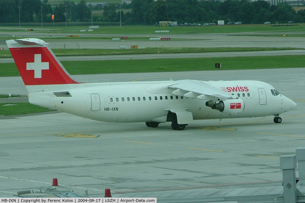 HB-IXN, 1996 British Aerospace Avro 146-RJ100 C/N E3286, Zurich