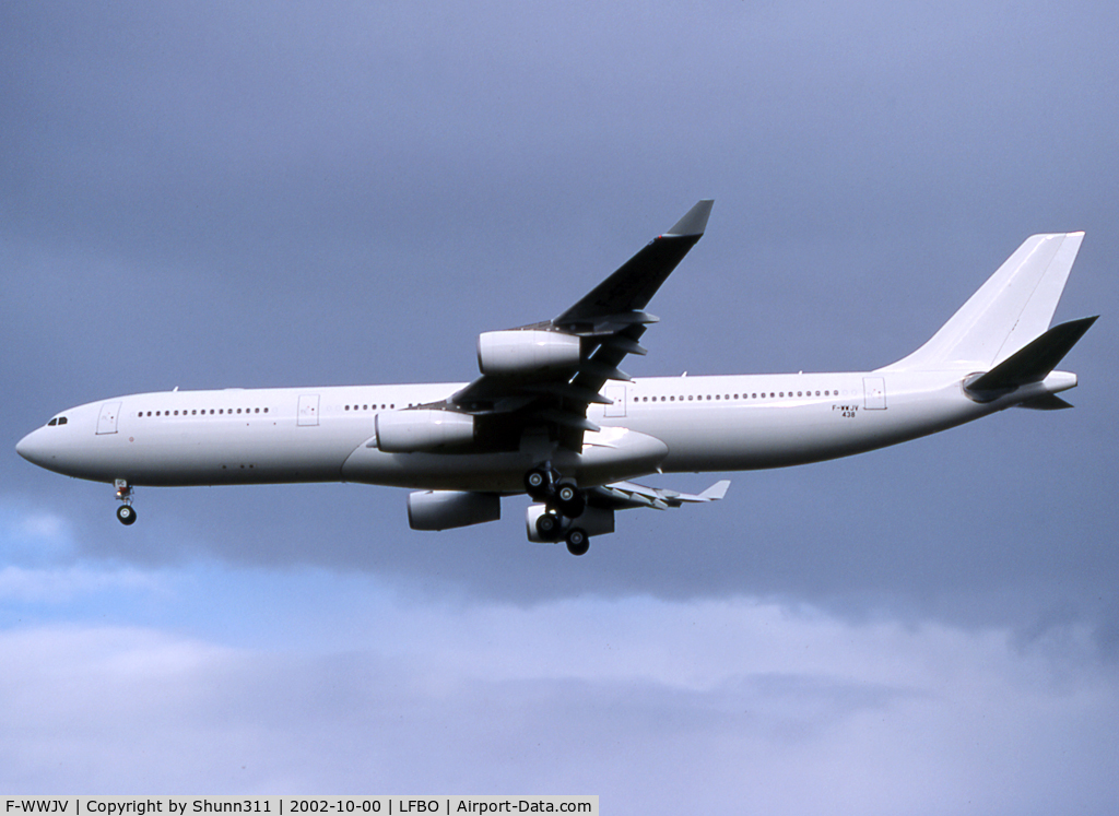 F-WWJV, 2001 Airbus A340-313 C/N 438, C/n 0438 - Intended for AirLib but ntu... Delivered to Air Tahiti Nui as F-OSEA