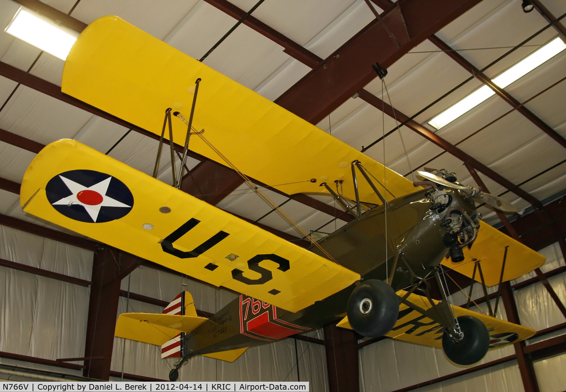 N766V, 1930 Fleet Model 1 C/N 347, This lovely biplane has been restored in U.S. Army colors.