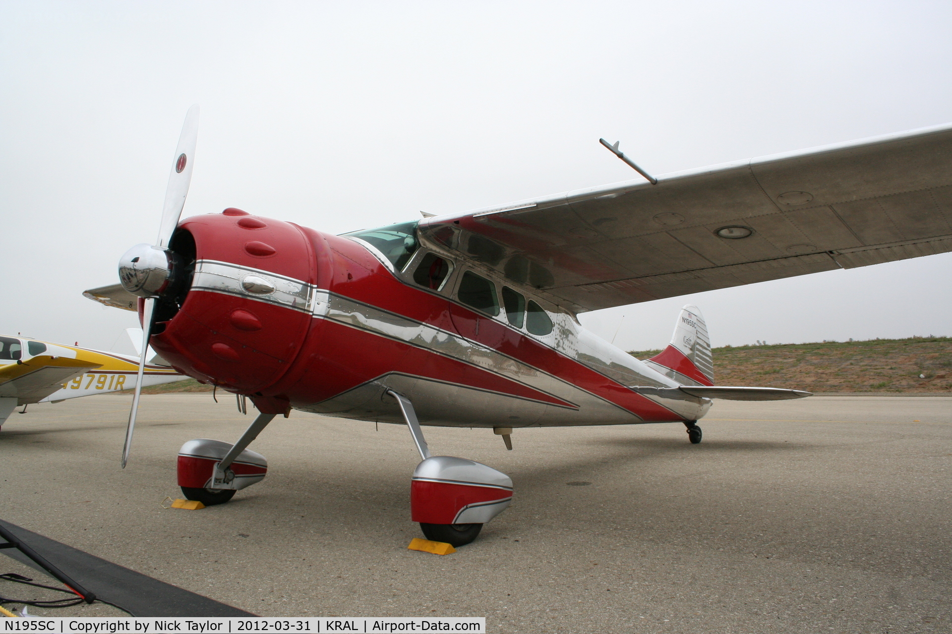 N195SC, 1949 Cessna 195 C/N 7402, Riverside Air Show 2011