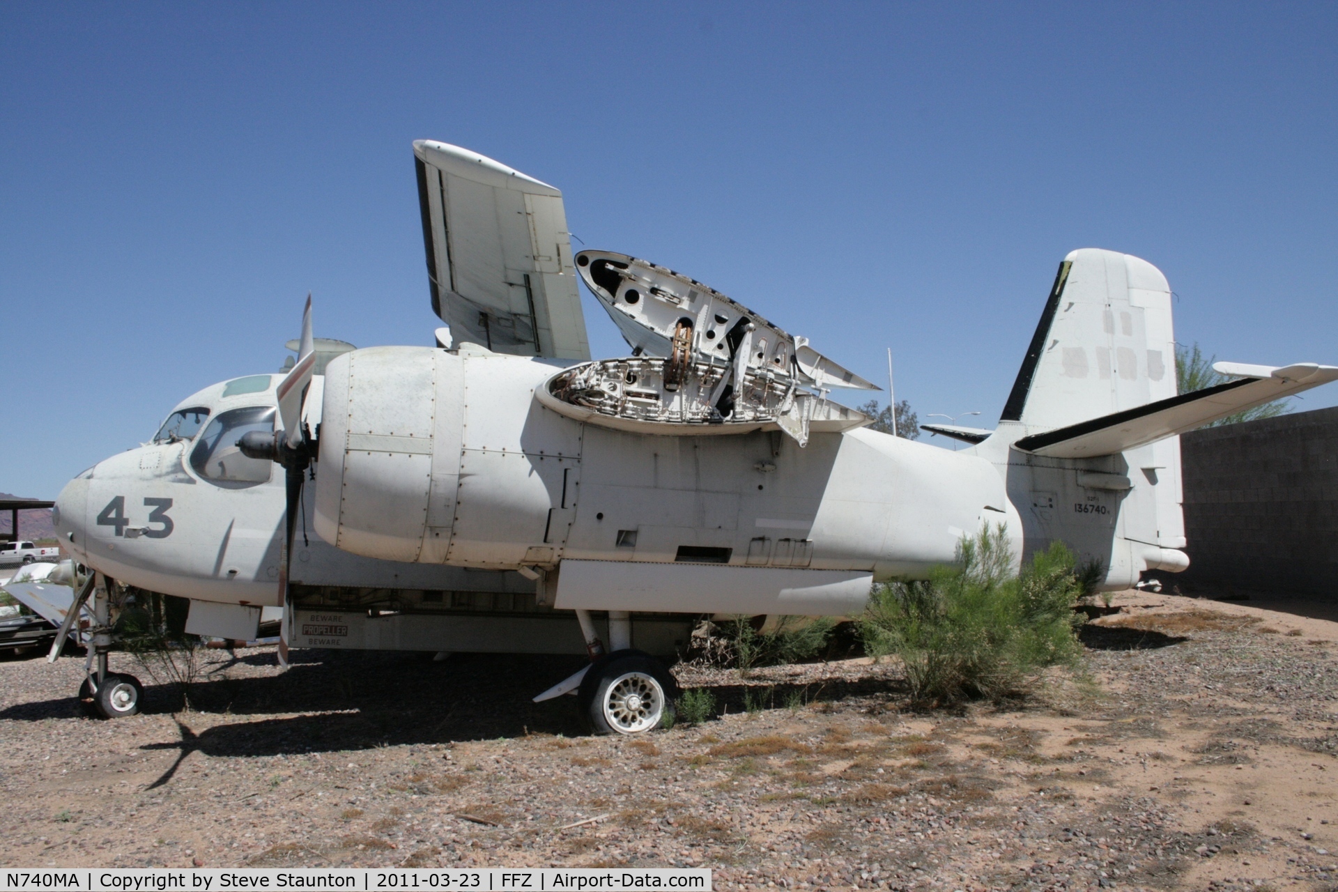 N740MA, Grumman S2F-1 Tracker C/N 649, Taken at Falcon Field Airport, in March 2011 whilst on an Aeroprint Aviation tour