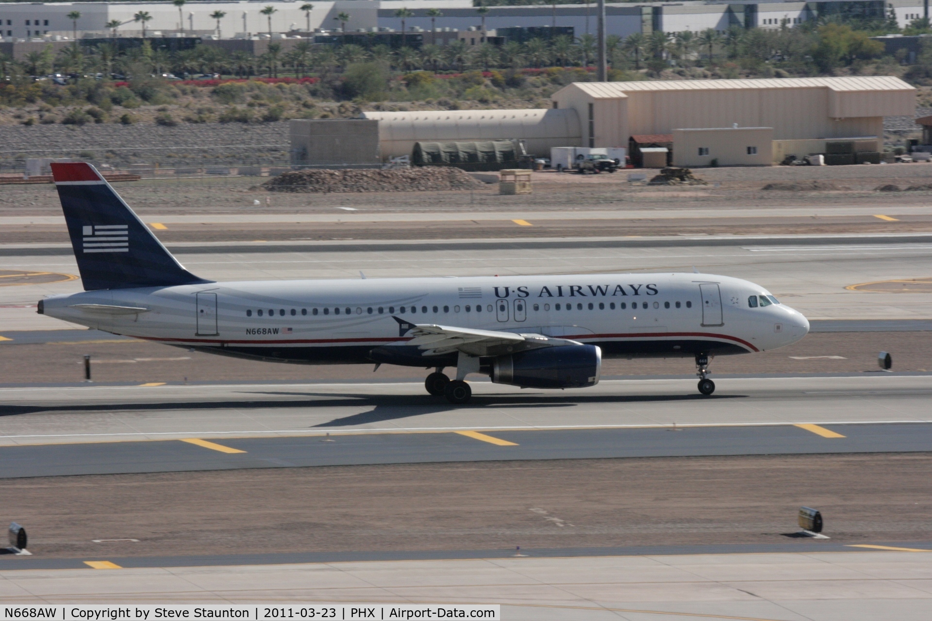 N668AW, 2002 Airbus A320-232 C/N 1764, Taken at Phoenix Sky Harbor Airport, in March 2011 whilst on an Aeroprint Aviation tour