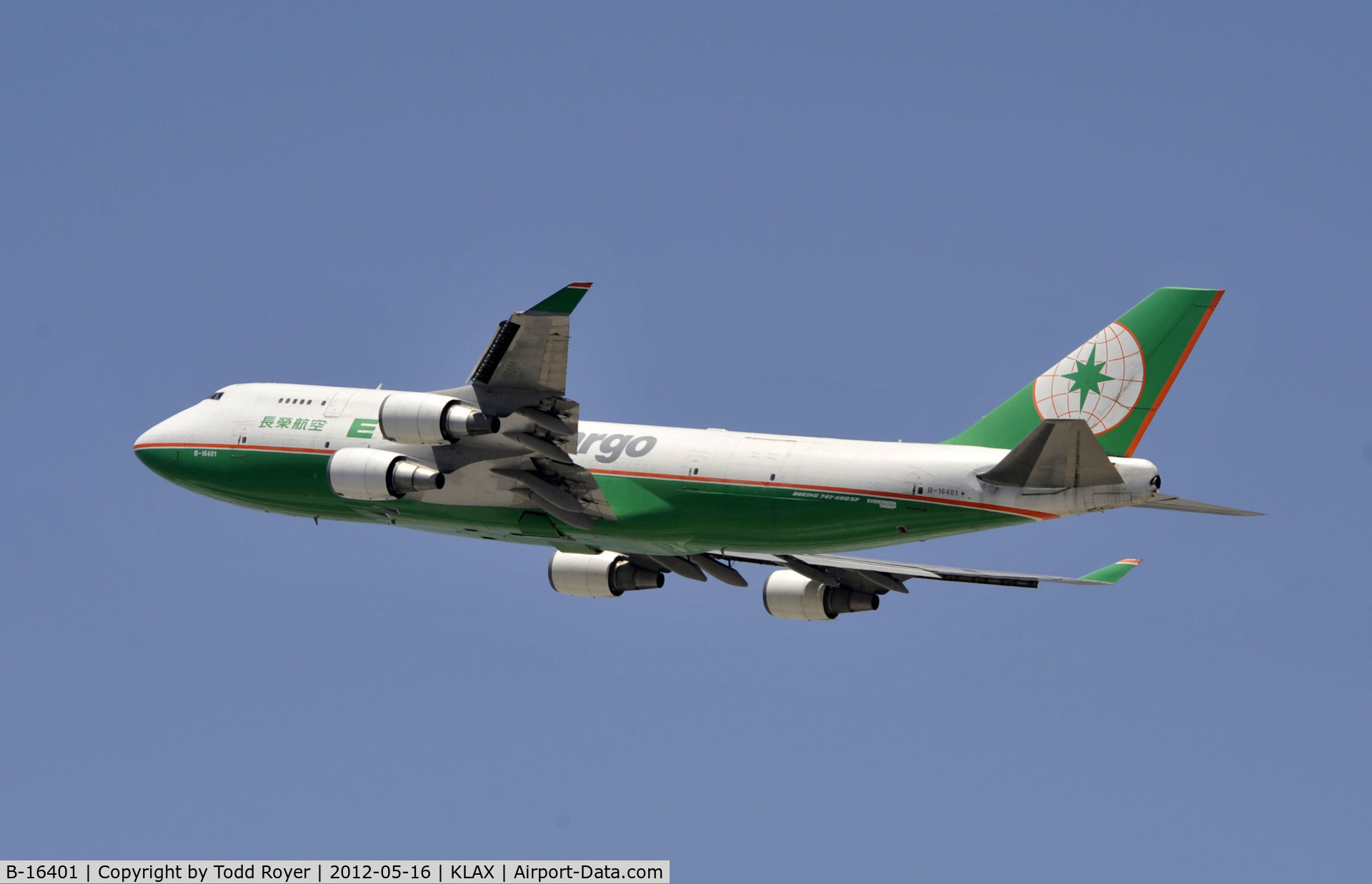 B-16401, 1992 Boeing 747-45EBD(SF) C/N 27062, Departing LAX on 25R