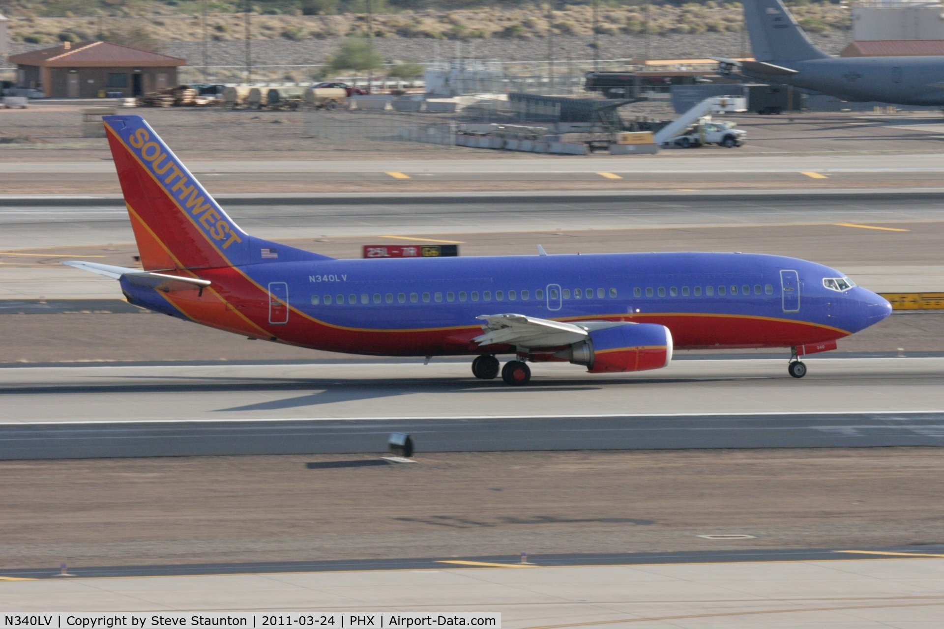 N340LV, 1987 Boeing 737-3K2 C/N 23738, Taken at Phoenix Sky Harbor Airport, in March 2011 whilst on an Aeroprint Aviation tour